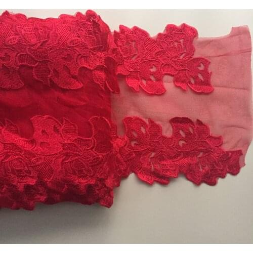 1Yard Embroidery Lace Fabric Applique Floral Flower Lace Trimming For Wedding Dress Hot Sale Free Shipping