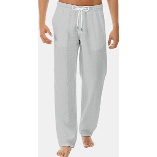 Summer Breathable Fit Pants Street Runner Jogging Pants New Loose Sweatpants Men Cotton And Hemp Pants Men