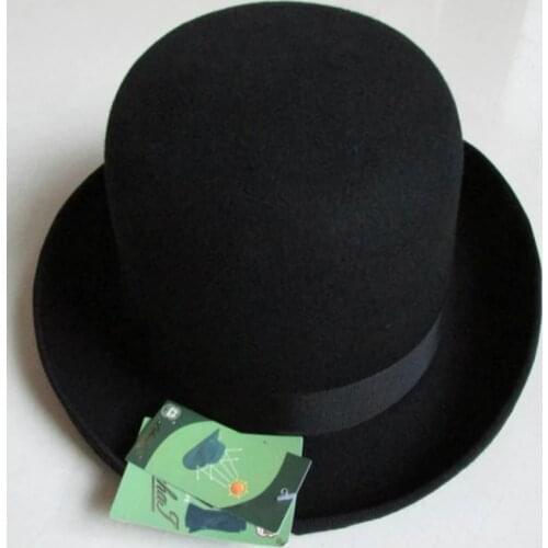 LIHUA Brand Party Fashion Bowler Hat 100% wool fedora trilby hats for men derby felt billycock hats mens dome chapeu casquette