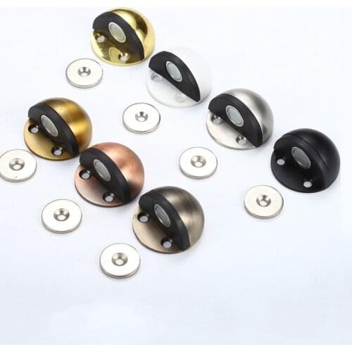 Stainless Steel Magnetic Door Stopper Dual Catch No Punching Door Bumper Wedge Wall Door Stopper