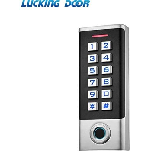 Metal Fingerprint IP68 Waterproof RFID Standalone Access Control Card Reader Door Lock Opener Keyboard System
