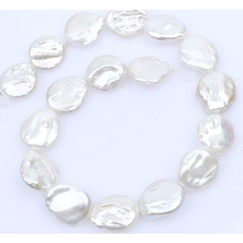 Popular Free shipping 20mm huge genuine pearl natural white from freshwater oyster drop coin shape jewelry making