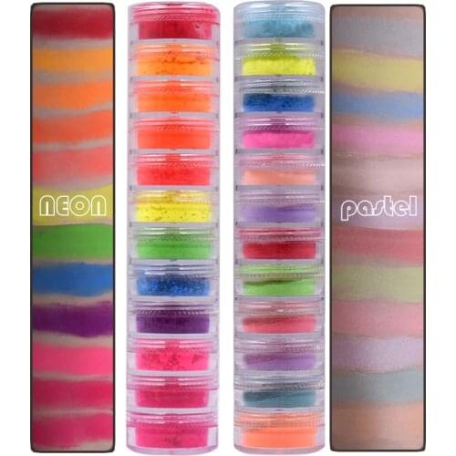 12 Colors Mix/set Neon Pastel Loose Powder Eyeshadow Pigments Matte Mineral Spangle Rainbow Eyeshadow Powder Matte Eye Shadow