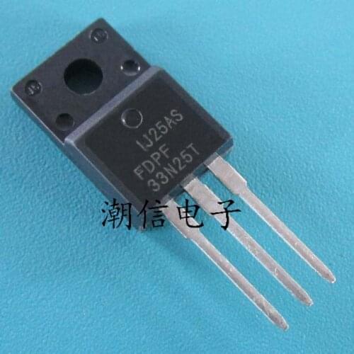 100% nuevo 10 pcs/lote MOSFET FDPF33N25T 33N25T FDPF33N25TRDTU 33A250V TO-220F Transistor original