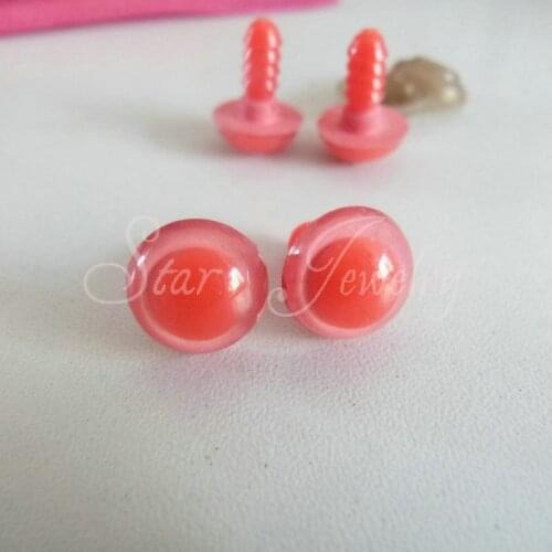 New arrvial items 12mm red pink round toy eyes with soft washer/100pcs