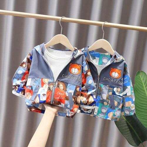 2021 Autumn Baby Boys Girls Full Pinte Cartoon Hooded Zipper Coat Outwear Sweatshirt Autumn Kids Warm Jackets Children Clothing