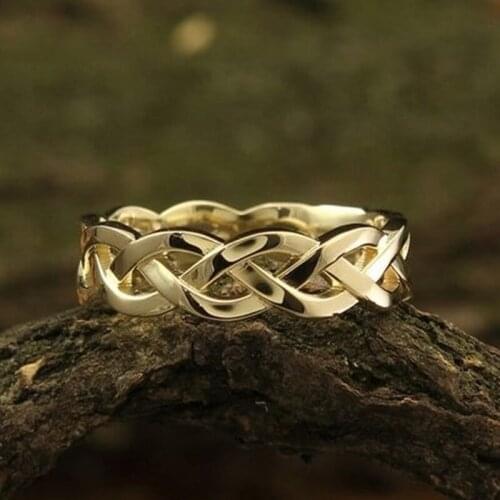 Finger fire Simple Fashion 18K Gold Engagement Wedding Anniversary Ring Size 6-10