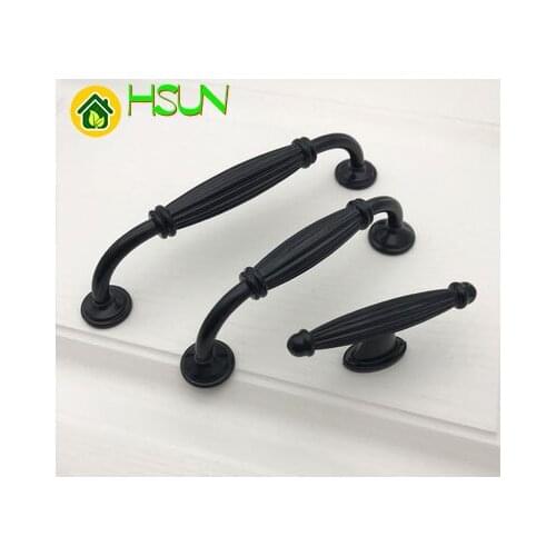 Chic Drawer Dresser Pulls Handle Black Cupboard Knobs Kitchen Cabinet Handle Furniture Hardware