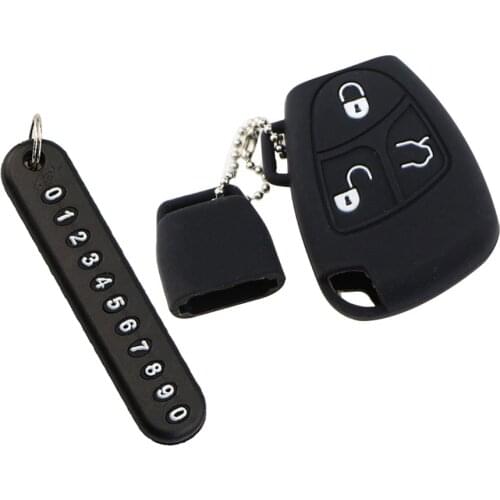Silicone Car Key Case Cover Car Key Chain Keychain with Letter for Mercedes Benz B C E ML S CLK CL 3 Buttons Remote Key Fob Case