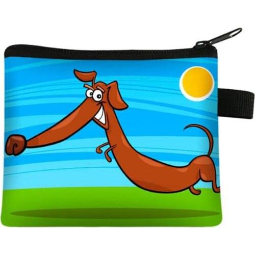 Cute Dachshund Dog Coin Purses Girls Pet Animal Wallet Ladies Clutch Change Purse Female Mini Money Bag Christmas gift Keychain