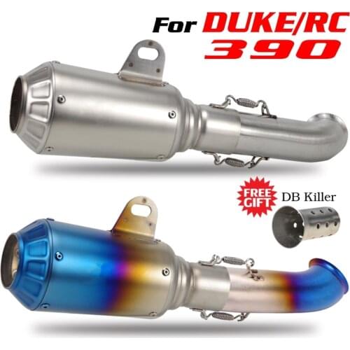 Slip-On For KTM Duke RC 125/250/390 2017 2018 Exhaust Middle Link Pipe Muffler Connect Tube Escape Moto With Removable DB Killer