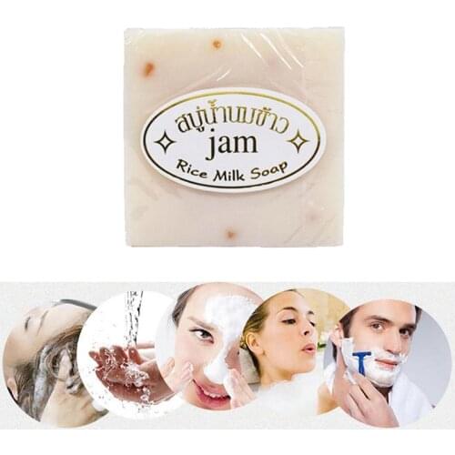 Thailand Jasmine Rice Soap Handmade Collagen Vitamin Skin Whitening Bathing Tool Rice Milk Soap Bleaching Agents Acne