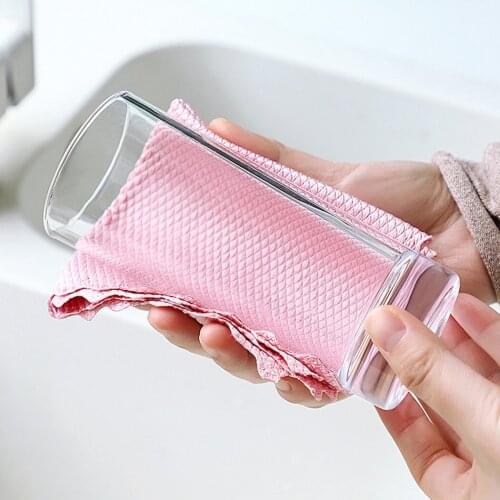 Kitchen Anti-Grease Wiping Rags Efficient Fish Scale Wipe Cloth Cleaning Cloth Home Washing Dish Cleaning Cloth Kitchen