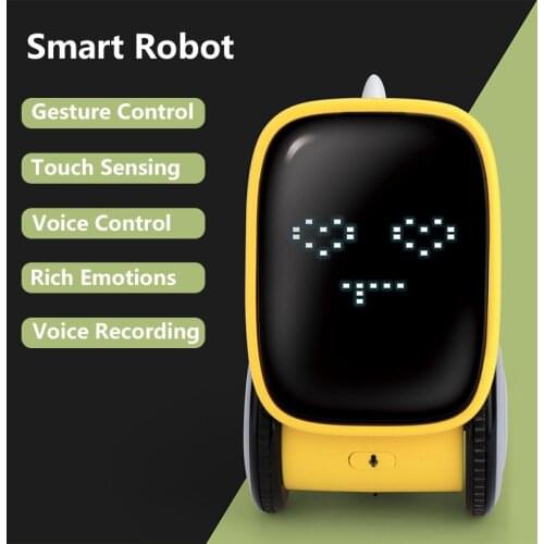 Touch-sensing Intelligent Robot Voice Commands Gesture Sensing Recording Music Glowing Light Expression Electric Childrens Toys