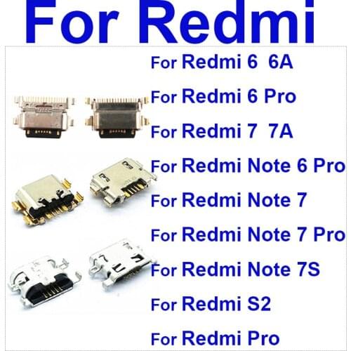 USB Charging Plug Port For Xiaomi Redmi Note S2 6 6A 7 7A 7S 8 8A Pro USB Charger Connector Sync Date Dock Flex Cable Repair