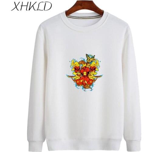 XHKLD Long Sleeve Casual Men Women Traksuit Sudaderas print Brand Clothing O-neck Pullover Sweatshirt Moleton Slim Coat Jacket