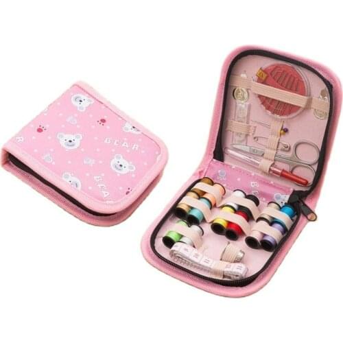 1set Portable sewing tool accessories storage bag Threader Needle Tape Measure Scissor DIY Multi Portfolio for Travel Household