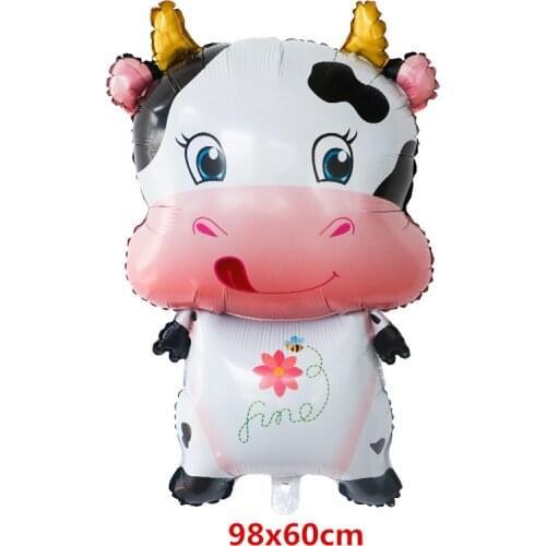 1pc Cartoon Animal Cute Milk Cow Aluminum Helium Foil Balloons Baby Shower Birthday Party Decoration Air Globos Kids Toys Ball