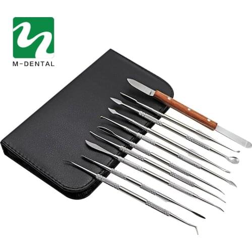10 pcs/set Professional Dental Lab Equipment Carving Tools Set Surgical Dentist Sculpture Knife Instruments Tool Kit