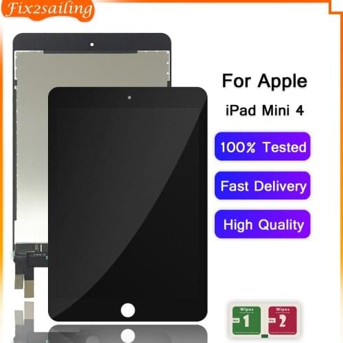 100% Working LCD Display For Apple iPad Mini 4 A1538 A1550 LCD Display Digitizer Sensors Assembly Panel Replacement