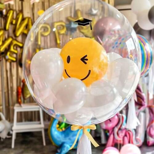 25inch Smile Latex Balloons Filled Transparent Bobo Balloon Kids Birthday Wedding Party Decoration Supplies