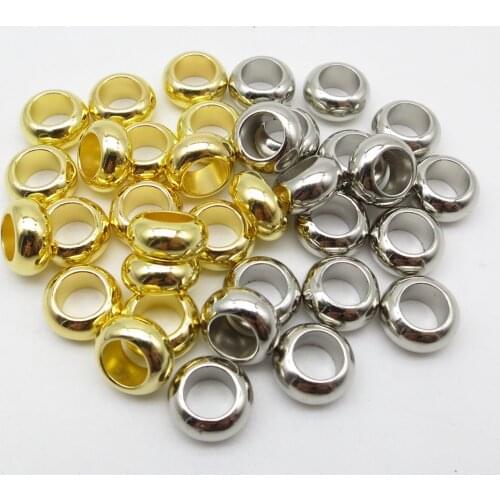 50pcs/100pcs Gold plastic Circle round Hair braid Dreadlock Beads rings tube for kids girls women hair Accessories