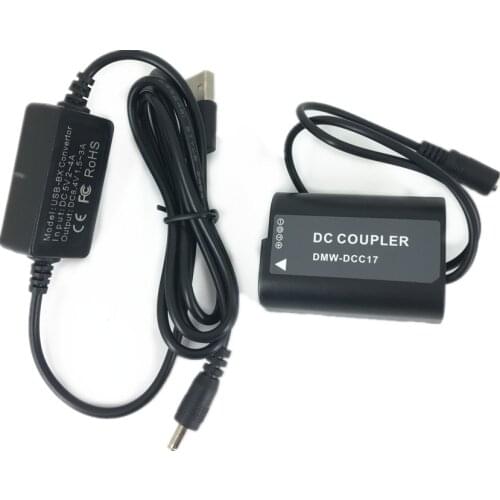 BLK22 Dummy Battery + USB Adapter Charging Cable for Panasonic Lumix S5 DC-S5 DC-S5K Camera Power Bank replace DMW DCC17
