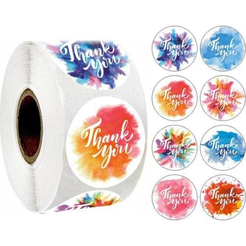 Watercolor 100-500pcs Thank You Stickers Handmade crafts decoration Small Business Stickers Labels for Wrapping,Envelope,Mailers