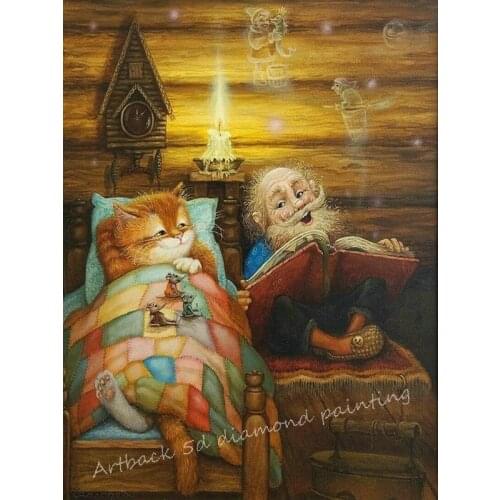 5d diy diamond painting reading book with cat full round drill diamond diamond embroidery 3d diamond mosaic home decoration