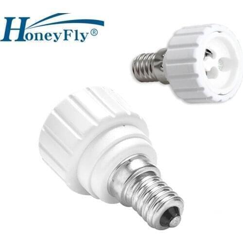 HoneyFly 3pcs GU10 to E14 Socket Base for LED Bulb/CFL/ Halogen Lamp Ceramic Holder Base Wire Connector Max.100W