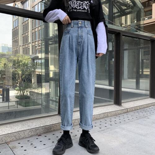 Streetwear Womens cargo pants boyfriend jeans for women jean femme mom denim mujer breeches jeans woman high waist summer