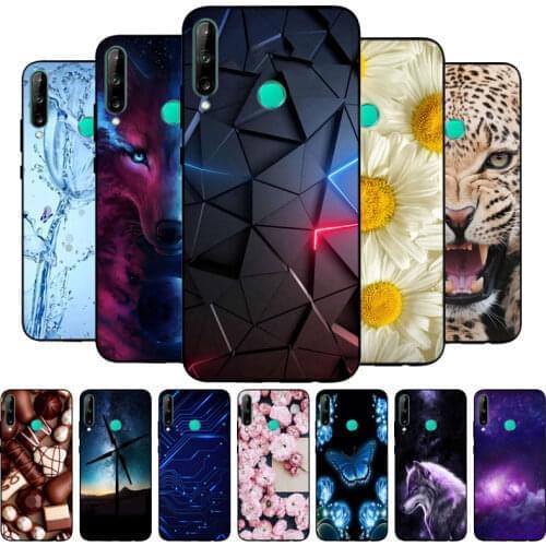 For Huawei Y7P 2020 Case Black Bumper Silicone TPU Soft Phone Cover For Huawei Y7P ART-L28 ART-L29 Y 7P Case Cartoon Cute Fundas