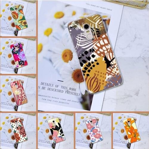 Phone Case For Pocophone F1 Xiaomi Redmi Note 4 4X 5 6 Pro Prime Redmi S2 4 4A 4X 5A 6 6A 5 Plus Soft Art Flower Cover Silicone
