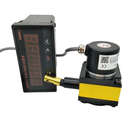 CALT linear displacement sensor 500mm stroke range steel wire encoder with HB961 digital display counter