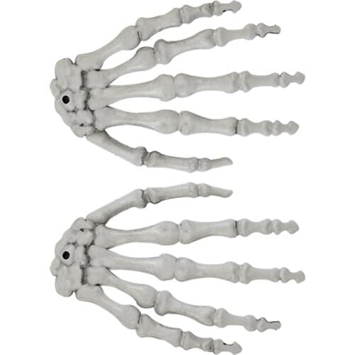 Indoor/Outdoor Halloween Decorations Skeleton Hands Skull Props Fake Body Part Sculpture for Horror Halloween Day Haunted House