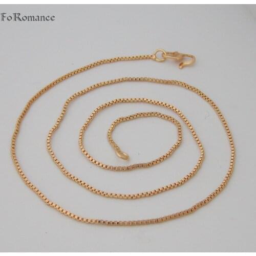 Foromance/ 2.7 g 17.3" - YELLOW GOLD GP OVERLAY FILLED BRASS BOX STYLE LINK CHAIN NECKLACE WIDTH 1MM 0.04 inch