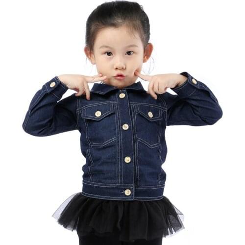 Kaiya Angel 2017 Hot Denim Jacket Baby Girl Cotton Clothes Long Sleeve Tops Raglans Factory Wholesale Toddler Girl Winter Coats