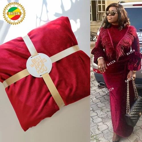 100cm×165cm Red Velvet Lace Fabric For Wedding Evening Gowns Material Curtain DIY Strench Soft Fabrics High Quality Korea Velvet