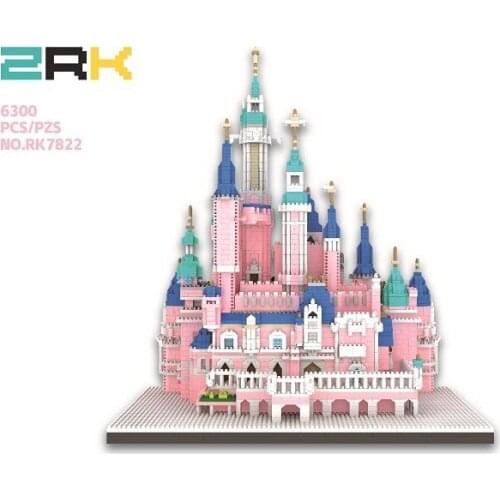 ZRK Mini blocks 6300pcs Architecture Building Bricks Tale Castle Model Educational Toys Anime Juguetes Girls Gifts for Kids 7822