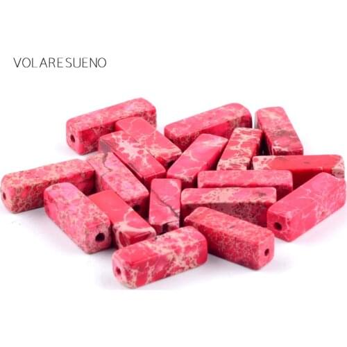 Natural Red Sea Sedimen Jaspers Stone Loose Beads For Jewelry Making 4*13mm Spacer Beads Fit Diy Bracelet Necklace Accessory15
