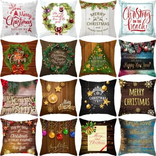 Cushion Cover 45*45 New Christmas Style Printed Pillow Covers Pillowcase Sofa Cushions Pillow Cases Polyester Home Decor KD-0414