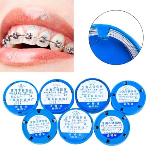 1 Roll Dental Stainless Steel Wire For Orthodontic Teeth Surgical Instruments 0.5/0.7/0.8/0.9/1.0/1.2mm Mayitr For Teeth