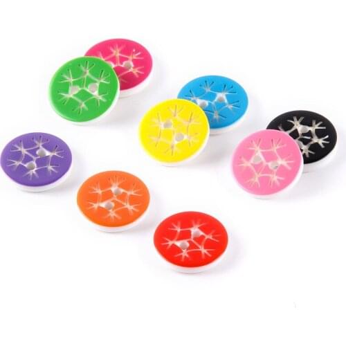 100pcs 13mm Mixed Round Resin Snowflakes Buttons For DIY Christmas Craft Garments Sewing Accessories Scrapbooking Embellishments