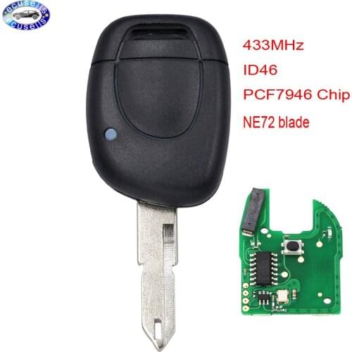 Remote Key for Master Clio Twingo Kangoo Car Vehicle Control Alarm 433MHz with ID46 PCF7946 Chip NE72 Blade