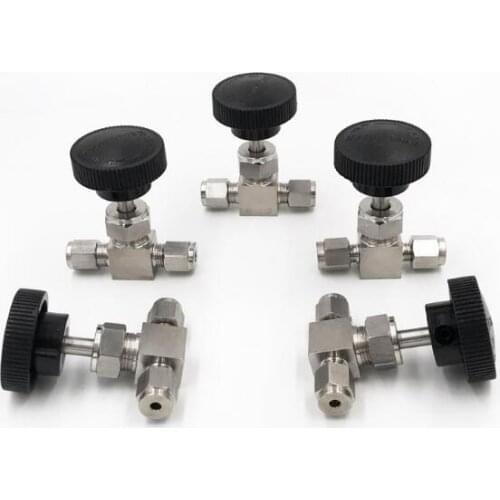 Adjustable needle valve O.D 3 4 6 8 10 12 mm tube stainless steel 304 high pressure acid proof straight card set crane