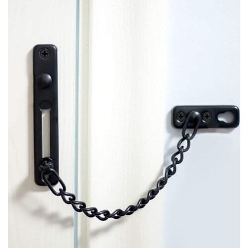 Silver Stainless Steel Household Anti-Theft Door Buckle Chain Lock Safety Chain Safety Limiter Tool Home Door Hardware