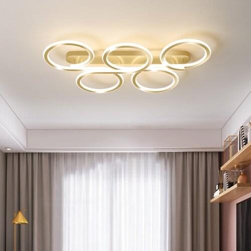 Nordic Five Rings Ceiling Lights New Creative Modern Led Ceiling Light for Living Room Lights Deco Bedroom Lamp Lighting Ceiling