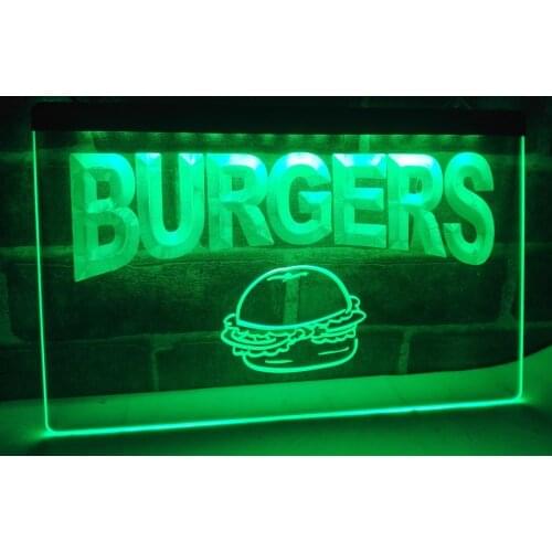 M082 Burgers Cafe Led Neon Light Sign
