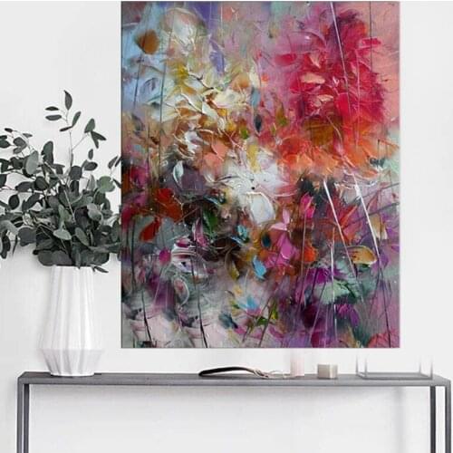 Handmade thick knife abstract high quality oil painting Spring Tie dyeing on Canvas Painting Decor Oil Painting artwork