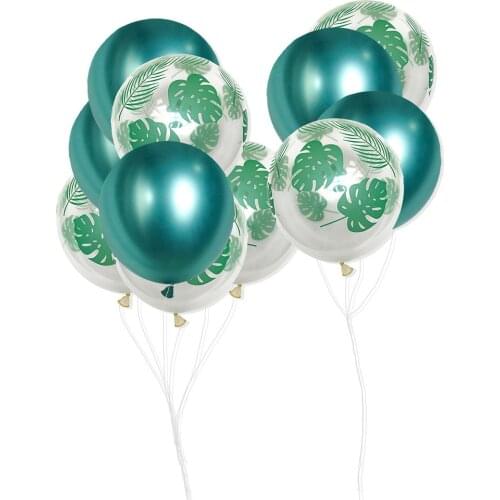 Tropische Palm Blad Latex Ballon Jungle Safari Clear Balloon Hawaiian Theme Decoratie Ballon Child Birthday Party Supplies